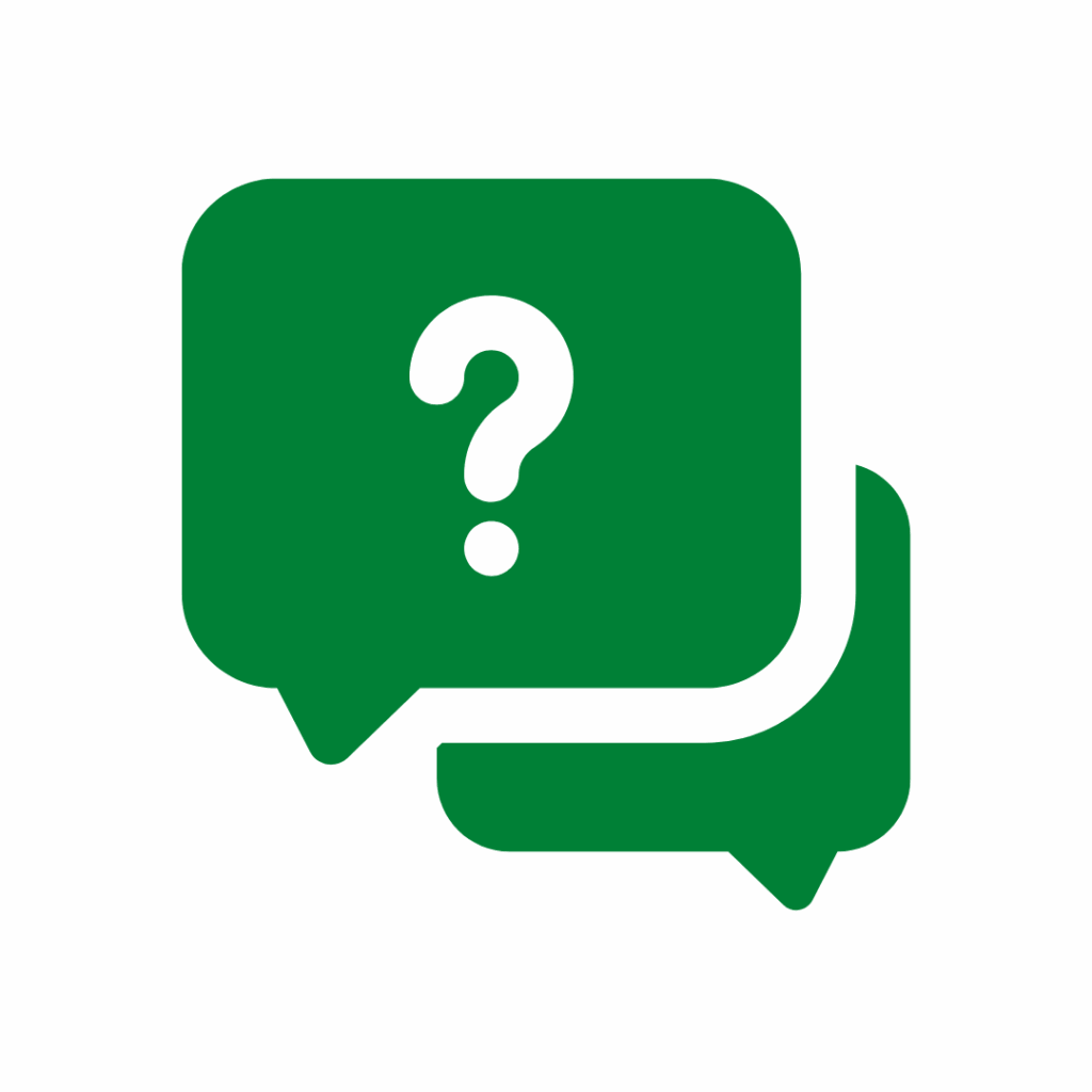CNC machine FAQ icon for troubleshooting and maintenance tips.